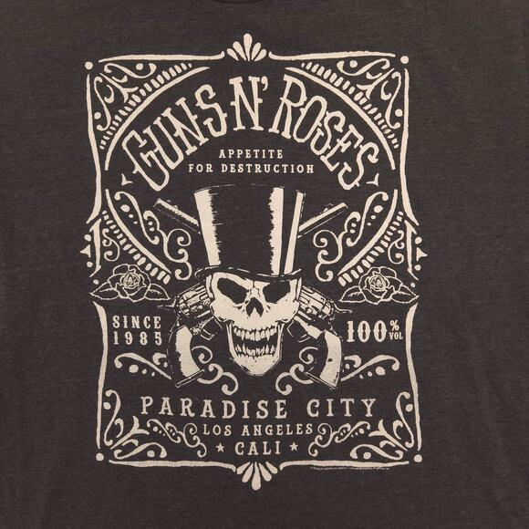 Guns N Roses Short Sleeve Graphic Band T Shirt Adult Mens Size Large L Gray - Picture 4 of 9